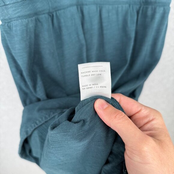 Pact Womens Relaxed Slub Tie Waist Dress Size XS Blue Pockets Casual Knee Length - Picture 6 of 11